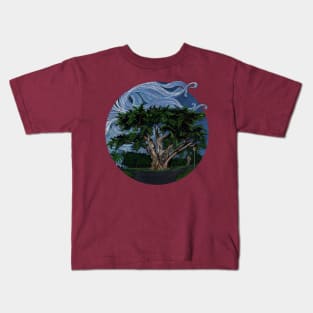 Doghill Tree, Alamo Sq. Park, SF in color ink Kids T-Shirt